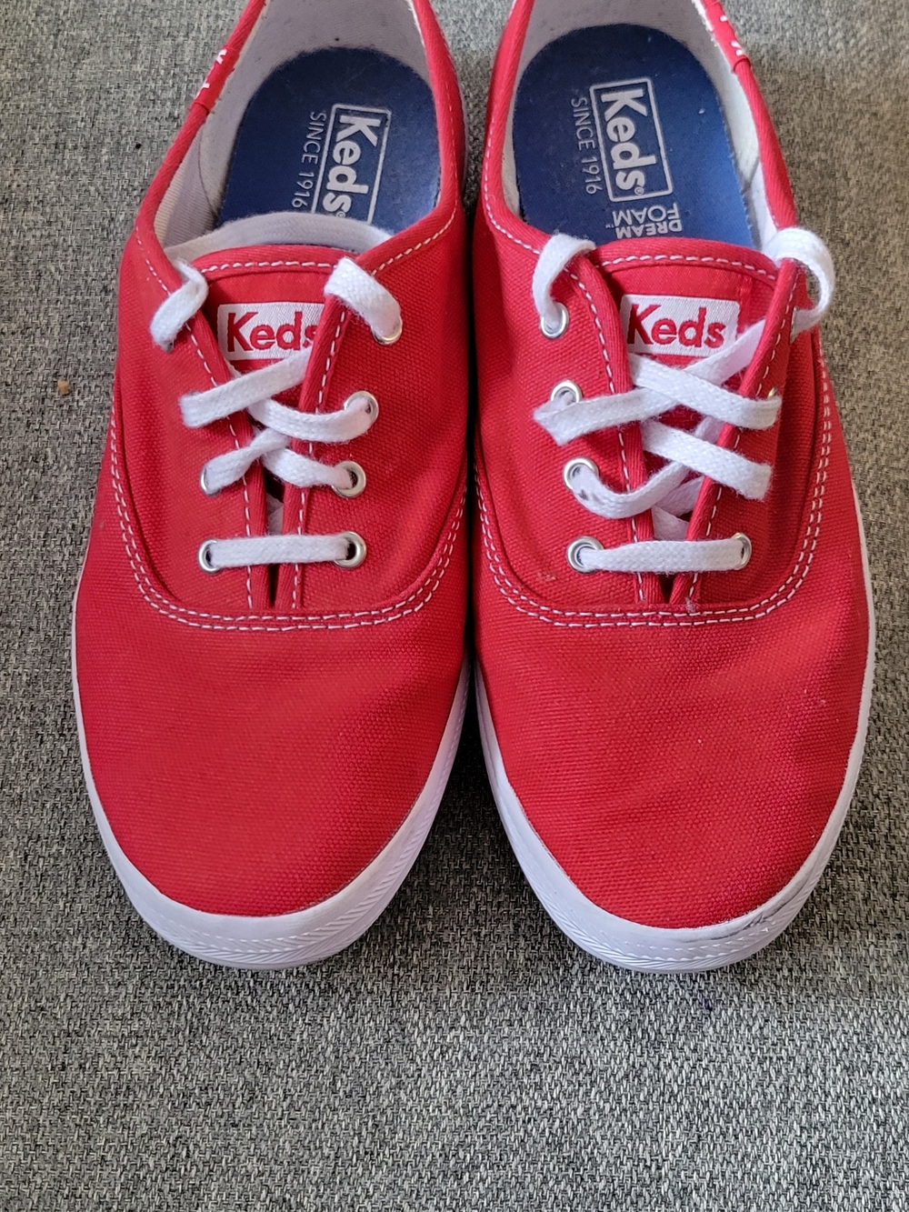Keds Kids Red Canvas Sneakers with White Laces